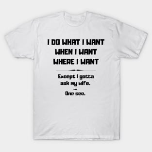 I Do What I Want When I Want Where I Want Funny T-Shirt